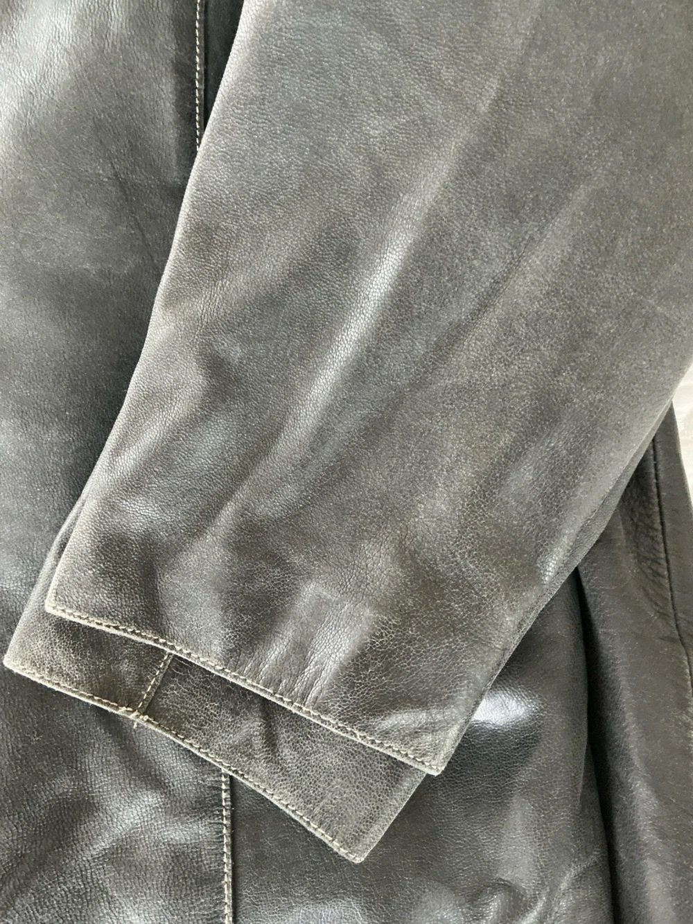 Vintage Mossimo Black Leather Blazer Jacket 24W Y2K